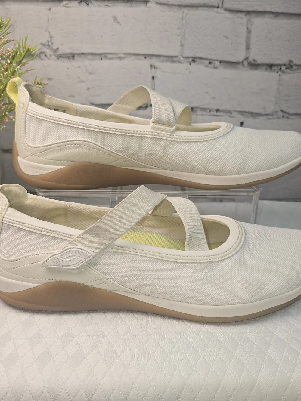 Ryka era Mary Jane flats cream canvas retro-inspired casual comfort women’s 12